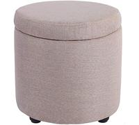 AZJJDP Foot Stool Ottoman Footrest Round Storage Box Space-Saving Storage Foot Rest Footstool Suitable for Bedroom Living Room Hallway-32x32x32cm(12x12x12inch)-Blue (32x32x32cm(12x12x12in