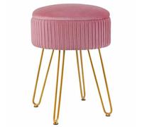 AZJJDP Modern Velvet Vanity Stool with Adjustable Gold Legs Multifunctional Makeup Chair for Bedroom or Living Room Storage Side Table and Coffee Table Elegant Sofa Stool for Small Spaces