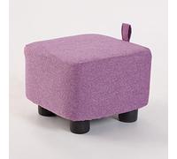 AZJJDP Padded Square Wooden Pouf in Linen for Home Living Room Bedroom Office Porch 28x28x20cm Stylish Violet Ottoman for Versatile Seating and Décor