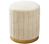 AZJJDP Round Velvet Footstool with Gold Bottom Cushion Dressing Stool and Chair Set for Living Room and Bedroom