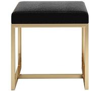 AZJJDP Stylish Black Stool Stainless Steel Frame Dressing Table & Piano Bench Versatile Foot Rest Chair for Living Room Office Bedroom Simple Creative Design