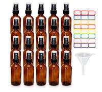 AZKEEGREY 20 botellas de spray de vidrio ámbar de 60 ml/56.7 g, botellas vacías de niebla fina, botellas de spray de viaje recargables para líquidos, perfumes, aerosoles cosméticos