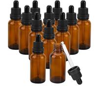 AZKEEGREY 30 frascos con pipeta de 30 ml, cristal marrón, gotero con pipeta de cristal, botella de farmacia de cristal ámbar para aceites extractos líquidos aceites perfumados