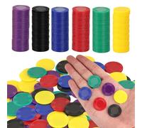 AZKEEGREY 600 unidades de contadores de bingo de plástico de colores de doble cara para matemáticas, fichas de juego apilables para contador de juegos (6 colores, 25 mm)