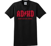 AZKvvKL ADHD Highway to.Hey Look, A Squirrel! Funny T-Tshirts Camisetas y Tops (Medium)