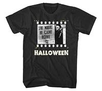 AZKvvKL Halloween Horror Movie Film Strip Men's T Tshirts Camisetas y Tops The Night He Came Home Vintage(Small)