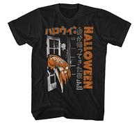 AZKvvKL Halloween Horror Movie Michael Myers Boogie Man Japanese Letters Men's T Tshirts Camisetas y Tops Black(X-Large)