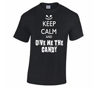 AZKvvKL Halloween T Tshirts Camisetas y Tops Keep Calm and Give Me The Candy Slogan Carry On Parody(Small)