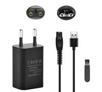 Azlanway 5V Cargador para Philips OneBlade QP2724 QP2824 QP2734 QP4631 MG5910 MG7910 MG9510 Afeitadora Eléctrica Adaptador de Corriente con Cable de Carga y Cepillo de Limpieza Incluido