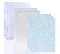 Azlanway 9 láminas holográficas de papel A4, pegatinas de vinilo transparente holográficas coloridas, lámina autoadhesiva para decoración de manualidades