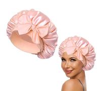Azlanway Gorro de seda para dormir pelo largo, capó de seda, gorro de dormir ajustable de satén con banda ancha, gorro de noche suave y transpirable para una protección óptima del cabello y comodidad