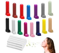 Azlanway Tubos de aceite esencial para mecha de aceites esenciales, 15 unidades de inhalador nasal, lápices olfativos, recargables para aromaterapia y perfume