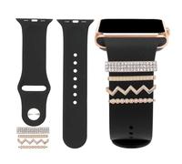 Azlanway Watch Pulsera Charms, 5 piezas para Apple Watch Pulsera 41mm 45mm 40mm 44mm 42mm 46mm 38mm, Anillo de Metal Decorativo Joyería para iWatch Serie 10 9 8 7 6 5 4 3 Se