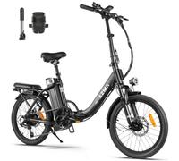 AZMA Bicicleta Electrica Plegable 20" con Amortiguadores, NFC, Batería Extraíble 36V15Ah 540Wh, 7 Velocidades, IPX4 - Ebike para Ciudad y Montaña