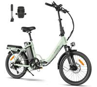 AZMA Bicicleta Electrica Plegable 20" con Amortiguadores, NFC, Batería Extraíble 36V15Ah 540Wh, 7 Velocidades, IPX4 - Ebike para Ciudad y Montaña