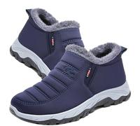 AZMAHT Calzado Ancho Especial Hombre Botas de Nieve para Mujer Botines de Invierno Forradas Calientes Boots Zapatos Outdoor Ultraligero Antideslizante,Men's Blue,42/260mm