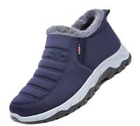 AZMAHT Mocasines sin Cordones para Hombre Botas de Invierno Botas De Nieve Impermeables de Moda y Cálidas Botas de Caminar Zapatos Ligeros Antideslizantes,Men's Blue,43/265mm