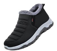 AZMAHT Mocasines sin Cordones para Hombre Botas de Invierno Botas De Nieve Impermeables de Moda y Cálidas Botas de Caminar Zapatos Ligeros Antideslizantes,Men's Black,42/260mm