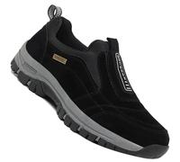 AZMAHT Mocasines sin Cordones para Hombre Waterproof Zapatillas De Senderismo Y Trekking Hombre Zapatos ortopédicos Transpirables para Hombre,Negro,43/265mm
