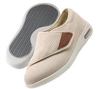 AZMAHT Pie diabetico, Zapatillas ortopedicas Mujer, Zapatos Diabéticos Respirable para Ancianos con pies hinchados Pantuflas Mujer Zapatos Osteoartritis Mujer,Beige,37 EU