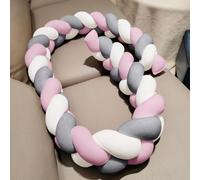 AZMAHT Trenza Almohada de Serpiente de Nudo Alfombra Anticolisión para Cama Cojin Infantil Protección Cama Trenza para AnticolisióN Chichonera Cuna Adecuado,R1,150CM