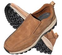 AZMAHT Zapatillas Cómodas Ancho Especial Zapatillas sin Cordones Hombre Impermeable Cuero PU Casual Zapatos Mocasín Zapatos para Caminar Senderismo,Caqui,47/285mm