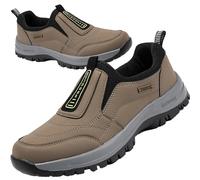 AZMAHT Zapatillas Hombre Senderismo Mocasines sin Cordones para Hombre Zapatillas Trekking Impermeables Nieve Antideslizante Calientes Zapatillas Trail Running,Caqui,40/250mm