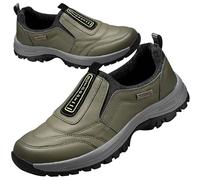 AZMAHT Zapatillas Hombre Senderismo Mocasines sin Cordones para Hombre Zapatillas Trekking Impermeables Nieve Antideslizante Calientes Zapatillas Trail Running,Verde,47/285mm