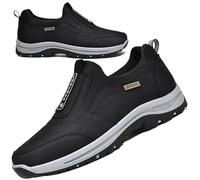 AZMAHT Zapatillas Hombre Senderismo Mocasines sin Cordones para Hombre Zapatillas Trekking Impermeables Nieve Antideslizante Calientes Zapatillas Trail Running,Negro,44/270mm