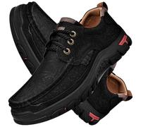 AZMAHT Zapatillas ortopédicas para Hombre Mocasines sin Cordones para Hombre Hombres Elegante Mocasines Comodidad Cuero PU Zapatos de Conducir Estiloso Pantuflas,Negro,42/260mm