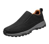 AZMAHT Zapatillas ortopédicas Zapatillas Slip-On Hombre Impermeable Cuero PU Deportivas Zapatos sin Cordones Ligeras y Transpirables Calzado para Running Fitness Atlético,Negro,44/270mm