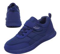 AZMAHT Zapatillas para Diabéticos Hombre Zapatillas diabéticas Vendaje Zapatos Pantuflas Ajustables en valgo del Pulgar pies lesionados y Zapatos hinchados,Azul,45/275mm