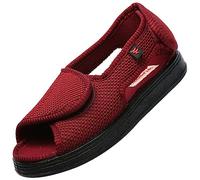 AZMAHT Zapatos Especiales para Juanetes, Zapatillas Mujer Ortopedica, Zapatos Juanetes Mujer, Zapatos Ortopedicos Mujer Ancho Especial, Calzado para Fascitis Plantar Mujer,Rojo,34