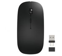 Azmall Ratón inalámbrico Bluetooth 5.2/3.0 y receptor USB A/tipo C 2 en 1, ratón silencioso, negro