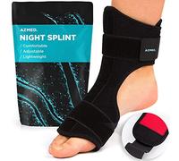 AZMED Férula nocturna y soporte para fascitis plantar, ortopédico ajustable para tendinitis de Aquiles y alivio de espolones taloneros, color negro