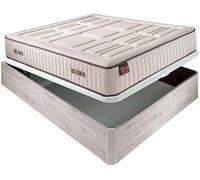 Aznar Colchón HR Visco 27 Cm Extra Firme Transpirable con Canapé Abatible De Madera Tapa 3D Transpirable Altura Total 34 Cm Color Gris Descanso Completo Alta Comodidad Tamaño 150x190cm