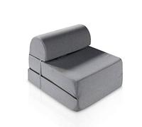 Aznar Puf Cama Individual Convertible Sillón Cama Plegable Sofá Multifuncional para Invitados Apartamento Pequeño Colchón Espuma de Alta Densidad 182x80 cm Diseño Compacto Moderno para Hogar Oficina