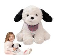 Aznever - Animal de peluche de cachorro con bufanda de dibujos animados y animales de peluche para sofá, hogar, oficina, salón, cumpleaños, estantería para niños, fans y niñas, entusiastas y amigos