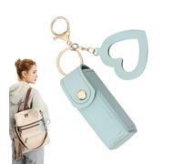 Aznever Estuche de Cuero para lápiz Labial, Organizador de lápiz Labial,Bolsa de cosméticos pequeña | Elegante Estuche de Cuero PU para pintalabios con Colgante de corazón para pintalabios y