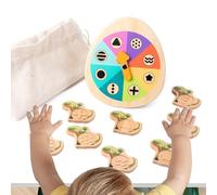 Aznever Juego de Asociación de Dinosaurios - Bandeja giratoria de mesa, juguetes de aprendizaje de madera en dinosaurios, para, niños y niñas, alumnos, para el hogar, la escuela, el viaje y la
