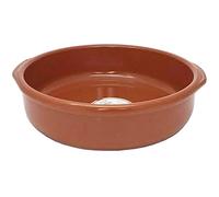 Azofra - Cazuela redonda de barro con asas, diámetro exterior 26 cm (asas incluidas), diámetro interior 22 cm, apta para vitro y horno