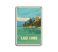 AZOLID Letreros de estaño retro lago como Italia Viaje Estaño Signos Pintura Cafe Ópera Casa Arte Decoración de Pared Placa 30x20CM