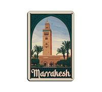 AZOLID Letreros de metal Marrakech Marrakech para viajes, arte de pared, póster de metal para el hogar, bar, cafetería, garaje, baño, 14 x 20 cm