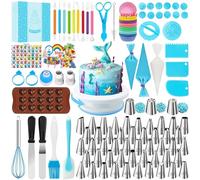 AZOMKER Accesorios para tartas, accesorios para hornear, plato giratorio para tartas, juego de boquillas (290 unidades)