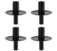 Azonelife 4 Pcs Portavelas de Metal Negro para Botellas, Candelero Soporte Decorativo Vintage para Vino o Champán Decoración