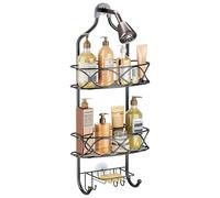Azonelife Estanteria Baño Acero Inoxidable Colgar Sobre La Cabeza, Estantería de Ducha Para Colgar 3 Niveles Estantes Cesta para Ducha sin Taladro Estanteria Organizador Baño con Ganchos(Negro)