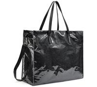 Azooken TPU Full Zip Tote Bag,Bolsos de Viaje de Negocios,Bolsa de Trabajo Para Portátil de 15.6",Bolsa de Compras Grande de Tyvek para Mujer(DBZ01-Black)
