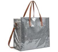 Azooken TPU Full Zip Tote Bag,Bolsos de Viaje de Negocios,Bolsa de Trabajo Para Portátil de 15.6",Bolsa de Compras Grande de Tyvek para Mujer(DBZ01-Grey)