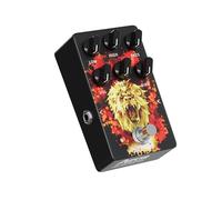 AZOR LEO DISTORTION Pedal de guitarra de alta ganancia, diseño de interruptor de pie de ángulo de inclinación para música pesada, perilla de derivación real y bies (distorsión americana/británica)