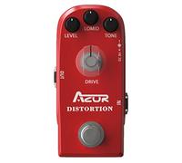 AZOR Pedal de efecto de guitarra de distorsión vintage con pedal electrónico clásico de aleación de aluminio rojo